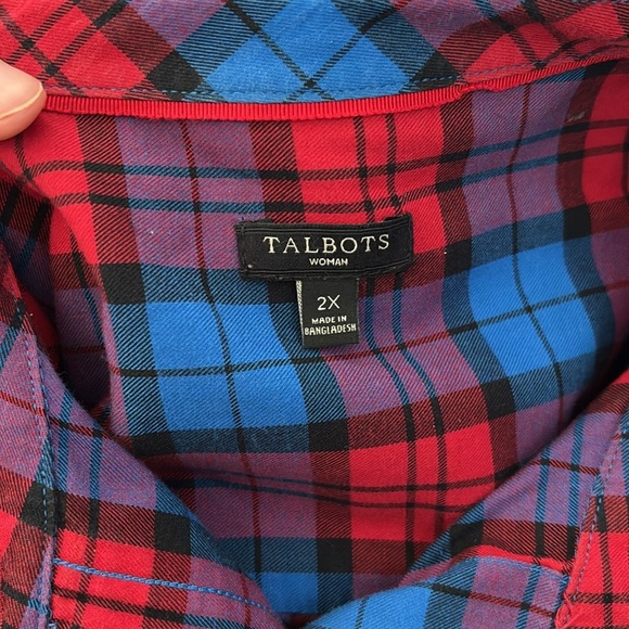 Talbots Long Sleeve Plaid Shirt - Picture 3 of 7